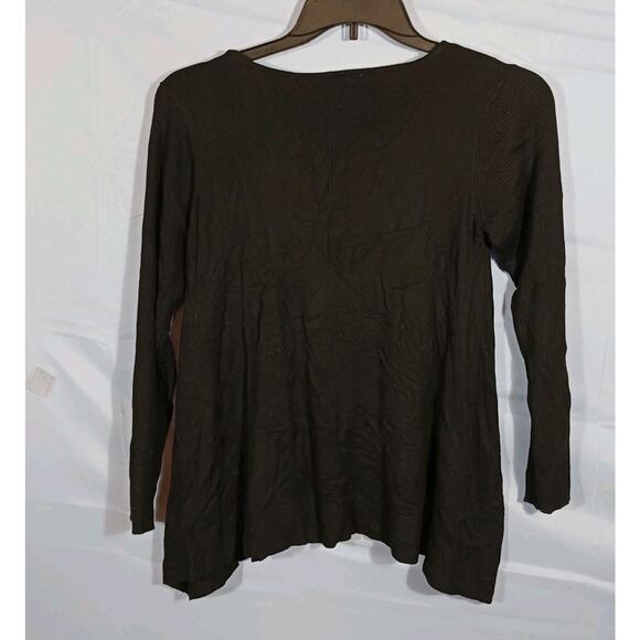 FEVER Women's Medium Black Floral Embroidered Long Sleeve Sweater Rayon Blend - Picture 7 of 7